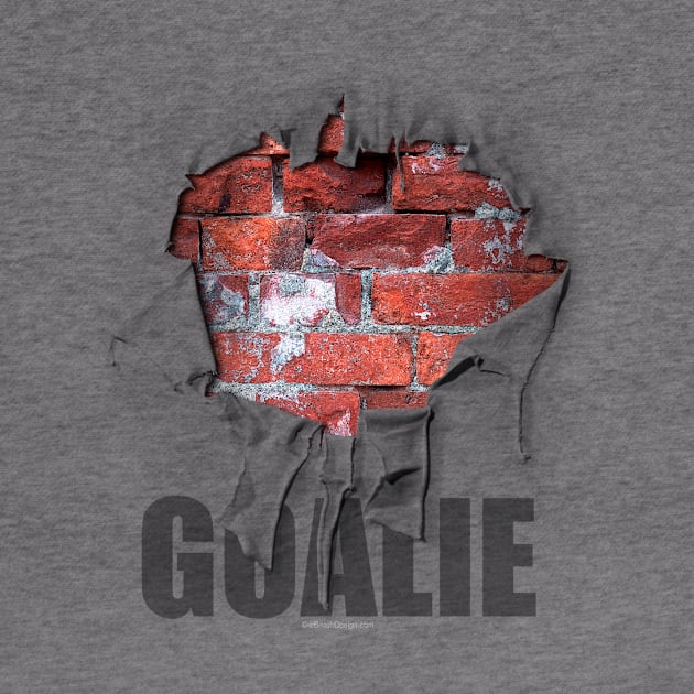 Torn Brick Wall Hockey Goalie - hockey player by eBrushDesign